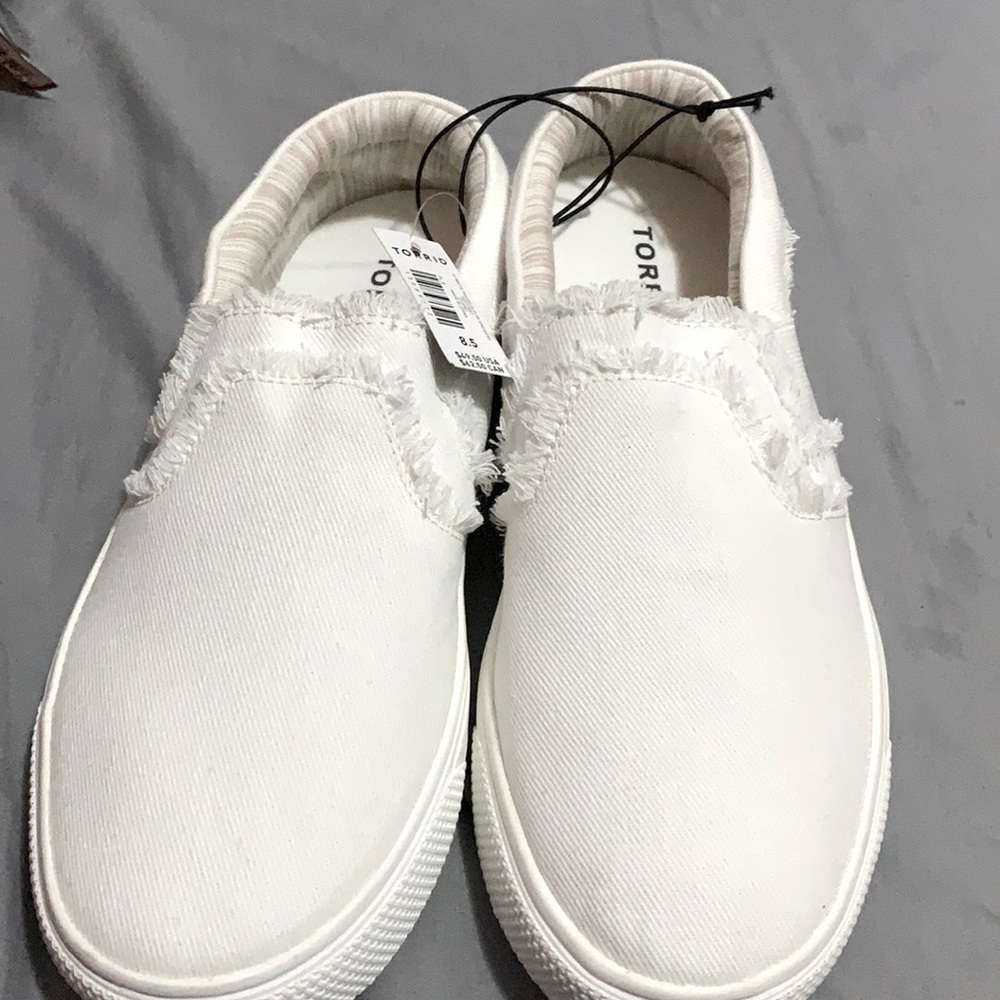 White Frayed SlipOn Sneakers BNWT!